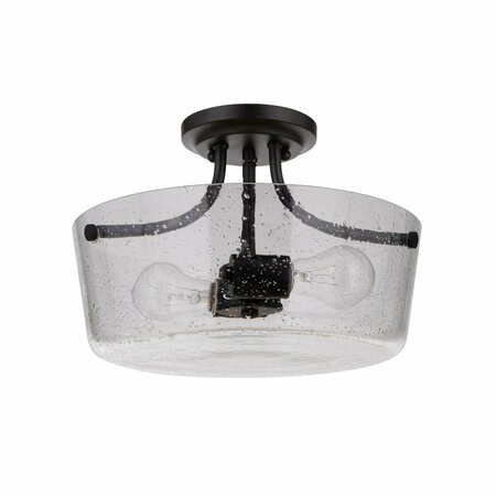 CRAFTMADE Tyler 2 Light semi Flush in Flat Black 50252-FB